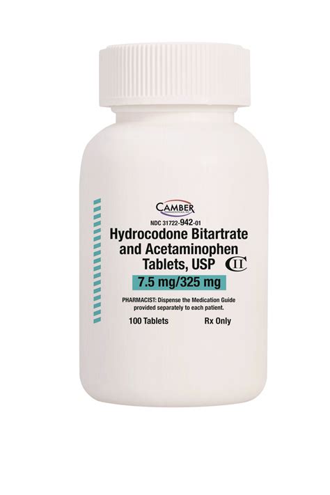 Hydrocodone Bitartrate Apap Camber Pharmaceuticals