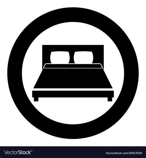 Bed Icon Black Color In Circle Or Round Royalty Free Vector