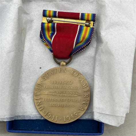 Ww2 Us Victory Medal Boxed Fitzkee Militaria Collectibles