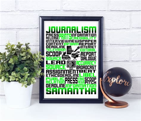 Custom Journalist Poster Journalism Lover T Typography Etsy