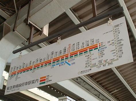 The site owner hides the web page description. 東急駅サインシステム 吊り下げ式路線図 - Chokopy's Train-Page