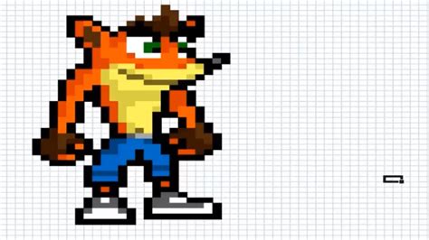 How To Draw Crash Bandicoot Pixel Art Youtube