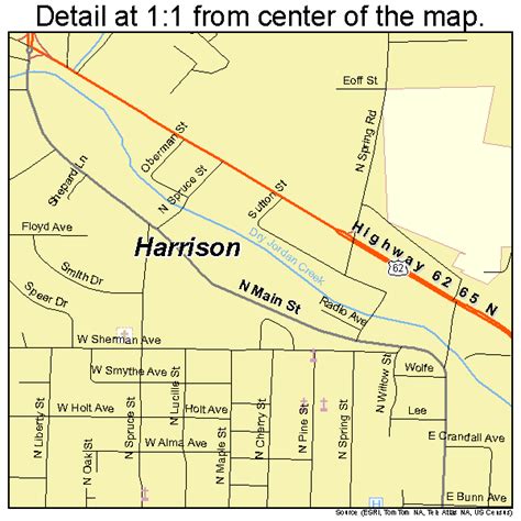 Harrison Arkansas Street Map 0530460