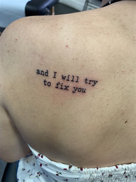 Fix You Coldplay My First Tattoo Coldplay Tattoo Fix You Coldplay