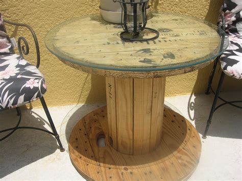 Reclaimed wood spool coffee table industrial coffee table upcycled wire spool industrial cart table with pipe base ireclaimed. Sunflowers & Spears: Wooden Cable Spool Table