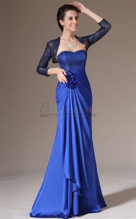 Searching for the perfect orange color bridesmaid dresses? Royal Blue Long Chiffon and Lace Sweetheart Neckline ...