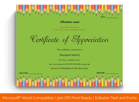 17 Certificate Of Appreciation For Student Templates Editable