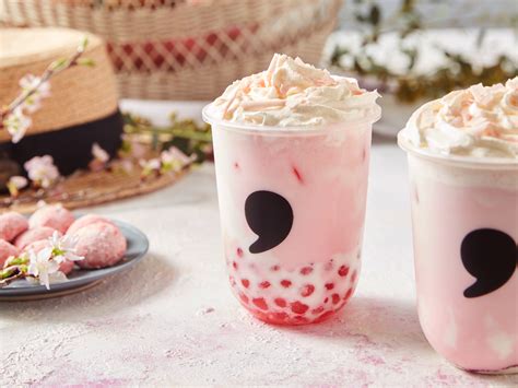 japanese bubble tea stand debuting real sakura tapioca for cherry blossom strawberry milk boba