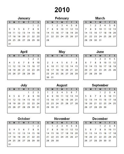 Printable 2010 Calendar Where To Download Techpinas