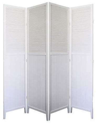 #cnc #furniture #home #house #motif #panel #room #separator #theme. Wooden Partition in Antique White Color Room Divider ...