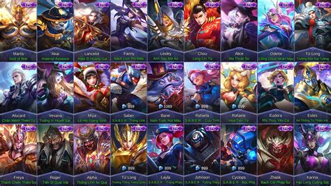 Mobile Legends All Epic Skins Iosandroid Youtube