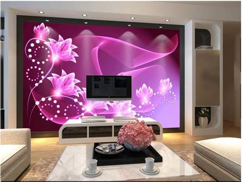 Custom 3d Photo Wallpaper 3d Wall Murals Wallpaper Dreamy Purple Flower