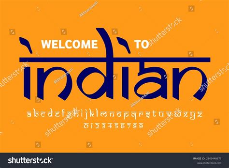Indian Style Latin Font Design Devanagari 库存插图 2243448677 Shutterstock