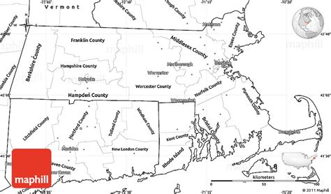 Blank Simple Map Of Massachusetts