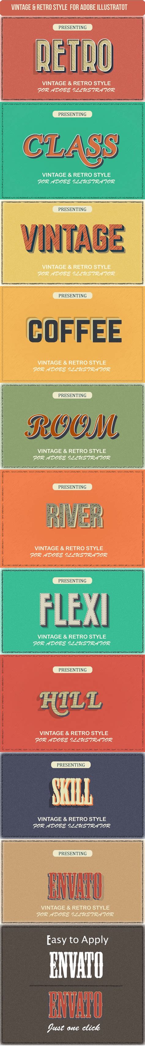 Vintage Graphic Styles For Illustrator By Ahmedrubel Graphicriver
