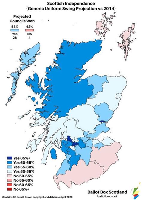 Latest Scottish Independence Poll Map Yes 58no 42 Rukpolitics