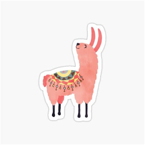 Cute Llama Sticker Sticker For Sale By Lidiebug Redbubble