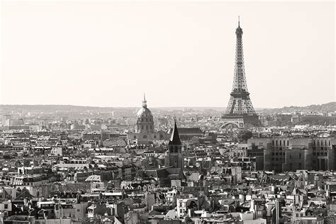 Paris With Eiffel Tower In Black And White Photograph By