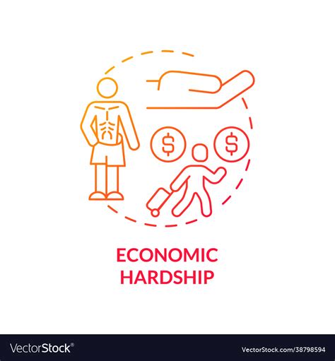 Economic Hardship Red Concept Icon Royalty Free Vector Image