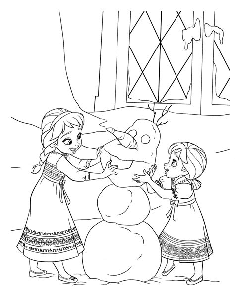 Elsa and Anna coloring pages to download and print for free