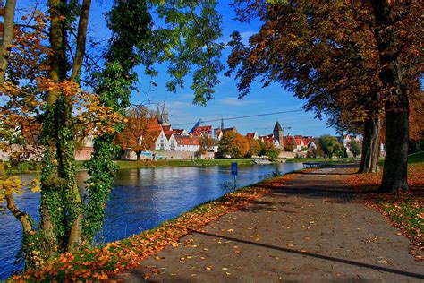 Germany City Bavaria Ulm Autumn River Bavaria Fall Colors Hd Wallpaper