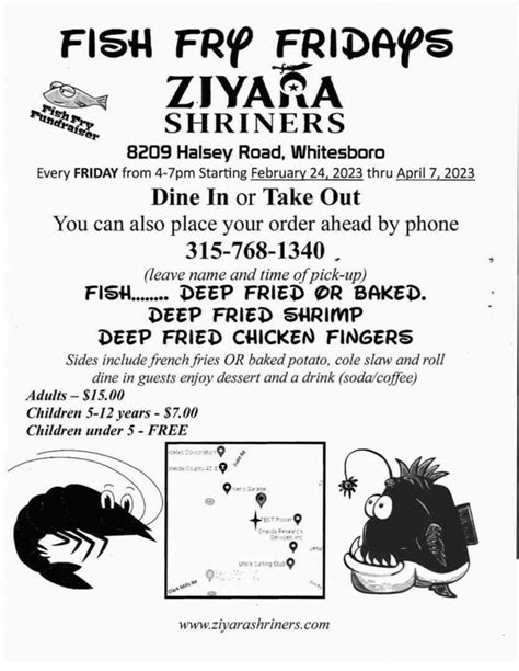 Ziyara Shriners Fish Frys Friday 24 Feb 2023 New York