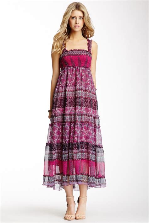 Tiered Print Maxi Dress Dresses Types Of Fashion Styles Comfortable