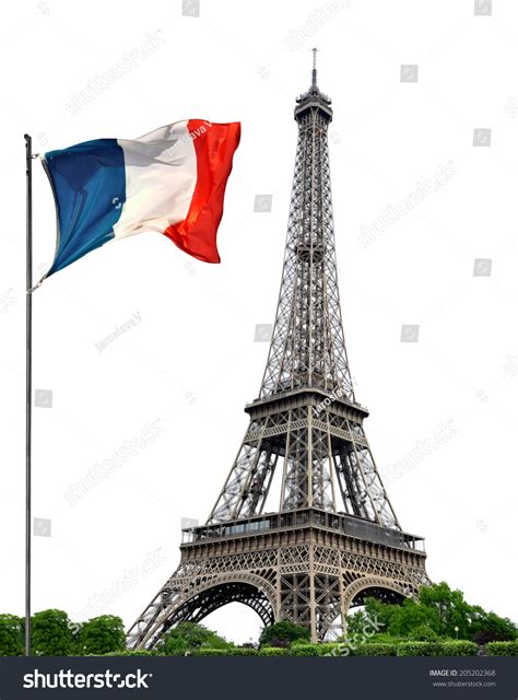 Eiffel Tower French Flag On White Stock Photo Edit Now 205202368