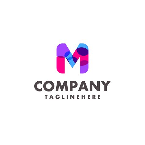 Abstract Colorful Letter M Logo Design For Business Company With Modern