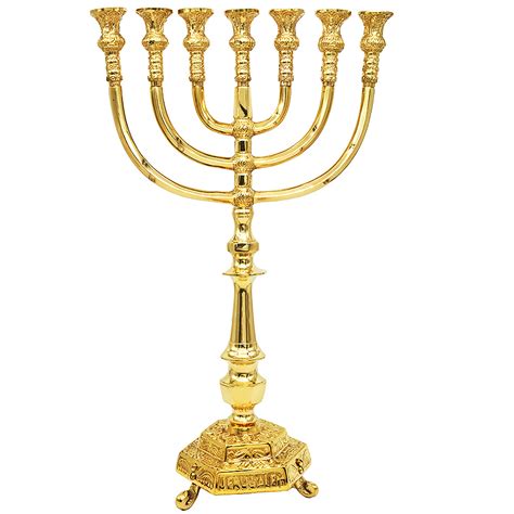 Jerusalem Temple Menorah 24kt Gold Plate Made In Israel 16