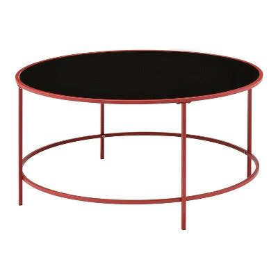Kincross Round Coffee Table With Glass Top Red Mibasics Target