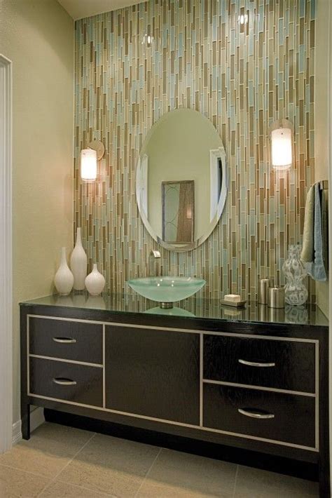 Wondering whether you should make a bathroom vanity backsplash part of your bathroom design or not? Love the tile design! megan crane designs: "quilt" of ...