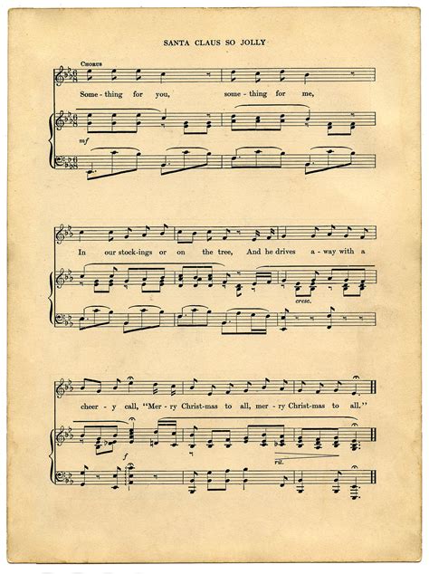 Vintage Printable Christmas Sheet Music Santa The