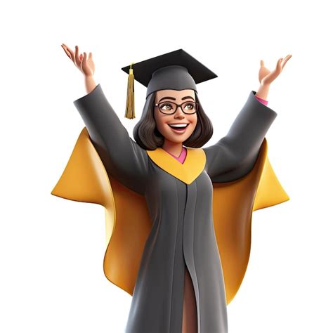 3d Illustration A Arab Female Happy After Graduation Ai Generated