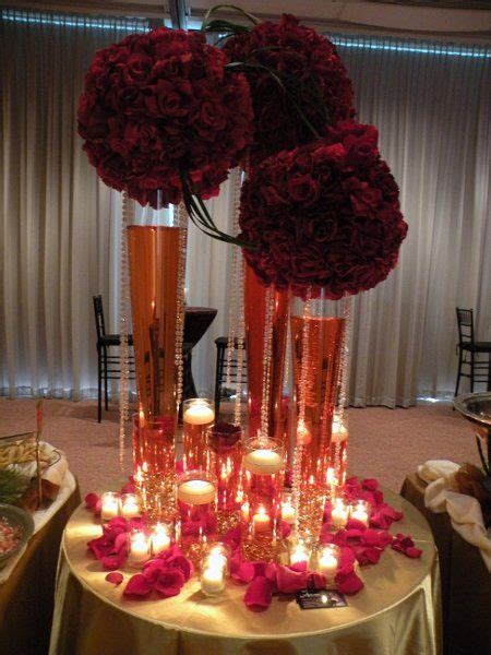 New users enjoy 60% off. Burgundy Gold Red Centerpiece | gold burgundy table ...