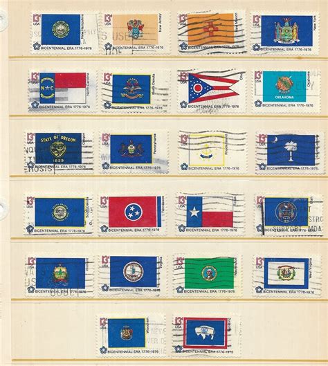 Us 1633 1682 The Bicentennial State Flags Issue Complete Set Of 50