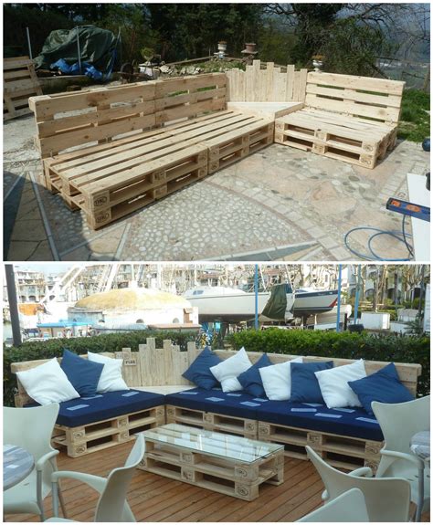 So, get ready to be inspired by these 27 best diy pallet sofa plans step by step instructions. Outdoor Pallet Sectional Set / Maxi Divano Fatto Con I ...