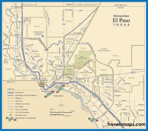 Map Of El Paso Texas Travelsmapscom