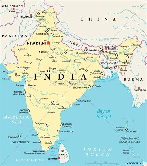 Mapa Político De La India Stockphoto 14599689 Agencia De Stock Free