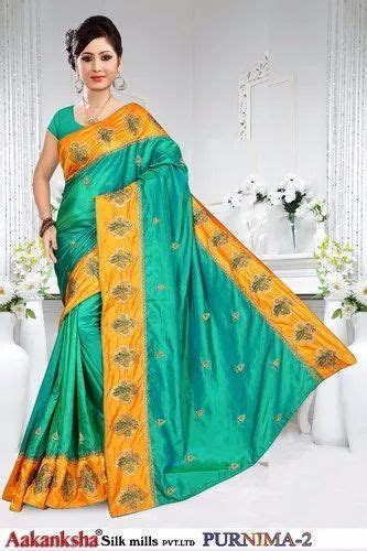 Cotton Casual Wear Sana Silk Designer Embroidery Sarees 6 M With Blouse Piece At Rs 750 In