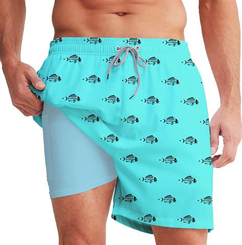Zhpuat Men S Swimming Trunks With Compression Liner Quick Dry Swimwear Mens Bathing Suit Beach