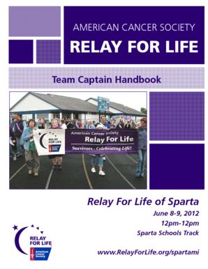 Fillable Online Relay Acsevents Sparta Team Captains Handbook Relay For Life Relay