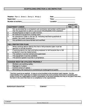 Scaffolding Inspection Form Fill And Sign Printable Template Online