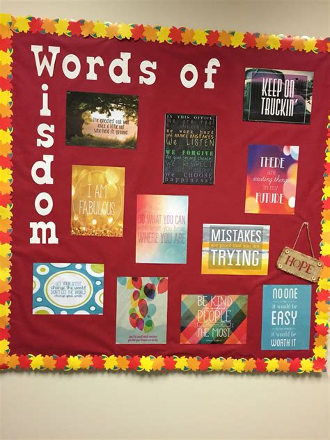 School Counselor Bulletin Board Words Of Wisdom Inspirational Quotes