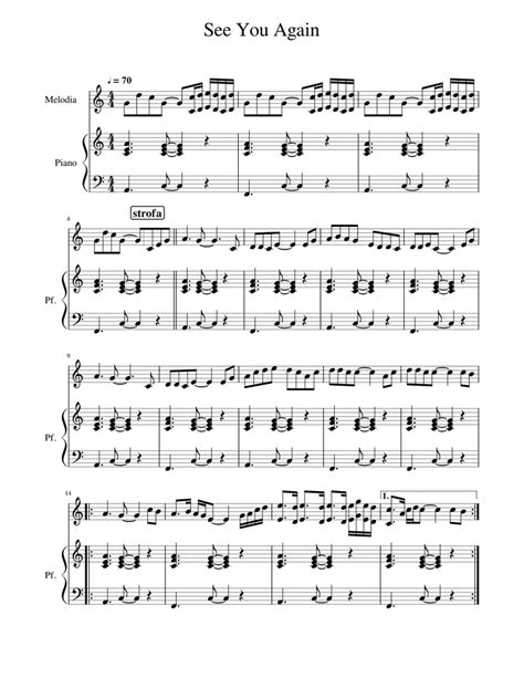 Bit.ly/2sfxooz ✓ want to get the midi file? See_You_Again Sheet music for Piano, Piano (Piano Duo ...