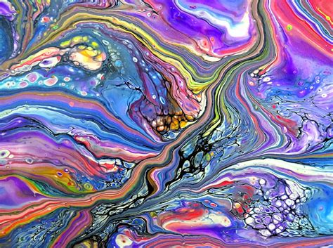 Rainbow Land 🌈 ~ Acrylic Pour Painting ~ Wrecked Bloom Techniqu By