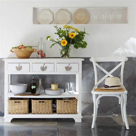 White Console Table With 3 Drawers and 3 Baskets Basse ... Small console tables wooden console tables hallway console tables console tables with drawers.