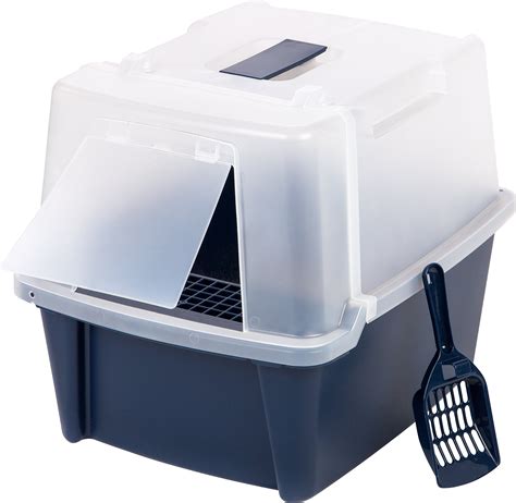Iris Usa Cat Litter Box With Lid Split Hood Litter Box With Scoop And