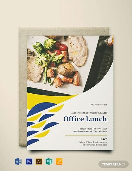 office lunch invitation template word psd