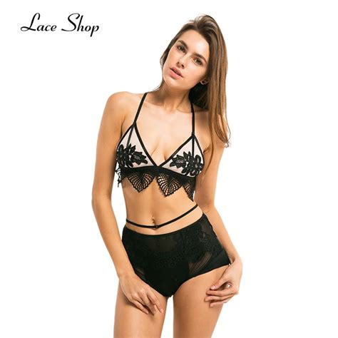 Laceshop 2017 New Fashion Women Black Sexy Push Up Lace Adjustable